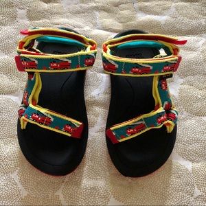 Tev Firetruck sandals, toddler 7